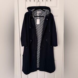 Dior Dark Blue Trench Coat with Signature Lining( outlet clearance)